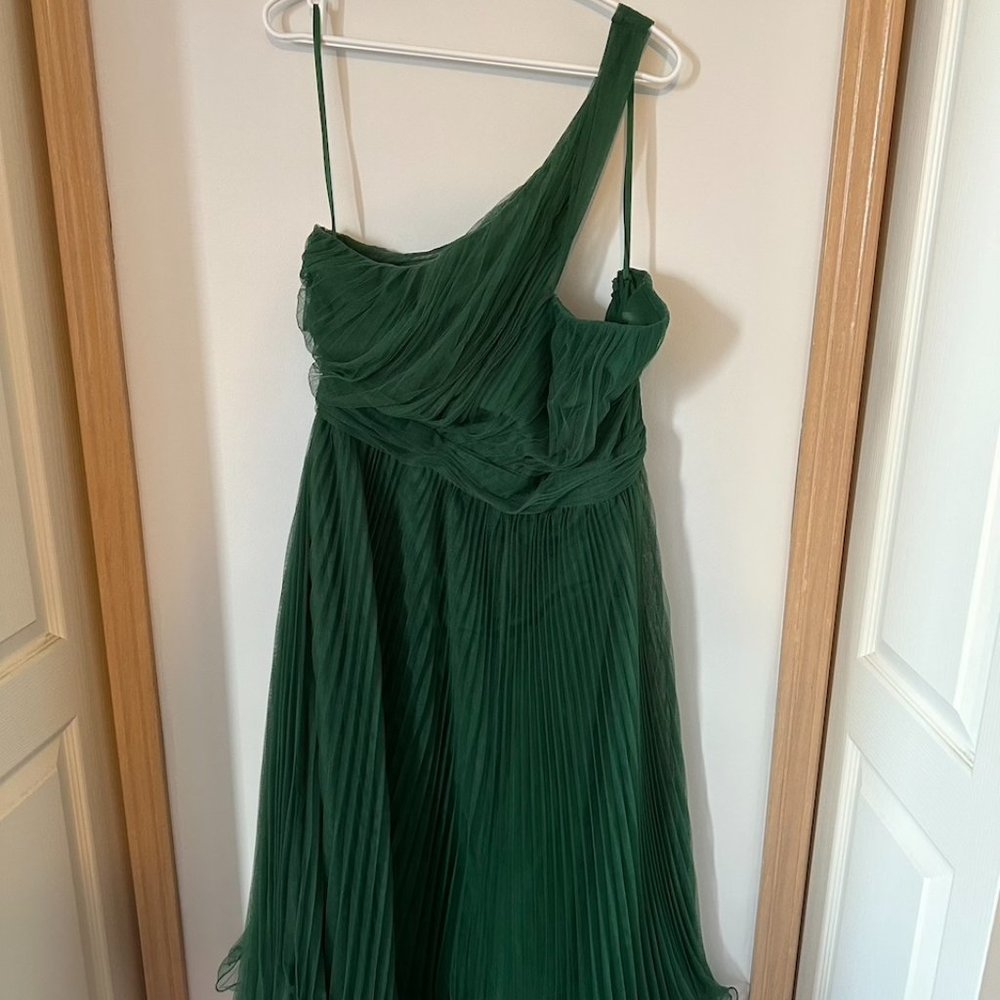 Green midi prom dress